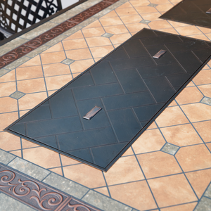 Gril électrique domestique Table de barbecue à double four sans fumée avec motif de carreaux et ensemble de table à manger en fonte d'aluminium - Product Image 6