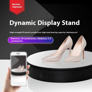 Plateau tournant électrique télécommandé à vitesse <span class=keywords><strong>variable</strong></span> de 20 cm pour la photographie en direct, support d'affichage, accessoires de studio photo - Product Image 3