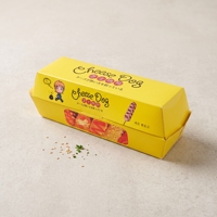Boîte à hot-dogs en papier kraft écologique, conteneur alimentaire biodégradable à clapet, boîte à collation personnalisée avec logo imprimé