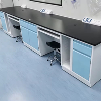 Tables latérales de laboratoire entièrement en acier, faciles à nettoyer et résistantes à la corrosion, adaptées aux laboratoires scolaires