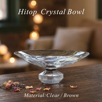 Bonbonnière en cristal HiTop, bol Chelsea en verre transparent sans plomb pour servir des fruits et des bonbons, ornement de table de luxe pour la maison, les mariages et les fêtes