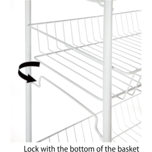 Chariot de rangement roulant à 4 niveaux Métal Acier Installation facile Caractéristique pliante Organisateur Cuisine Maison Vaisselle <span class=keywords><strong>Micro</strong></span>-<span class=keywords><strong>ondes</strong></span> Conception OEM - Product Image 4