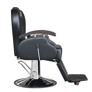 Chaise de Barbier Hydraulique Pivotante de Haute Qualité Noire pour Salon de Coiffure avec Accoudoirs – Vente en Gros - Product Image 3