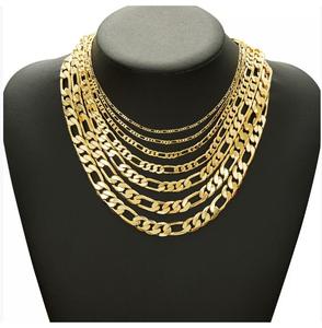 Motivo geometrico in acciaio inox 14K placcato oro catena a maglie di più dimensioni <span class=keywords><strong>collane</strong></span> <span class=keywords><strong>con</strong></span> pendenti accessori opzioni - Product Image 4