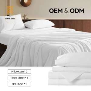 500tc Egyptian Cotton Khăn Trải Giường Màu Trắng dệt hiện đại bedsheet rắn giường dòng - Product Image 3