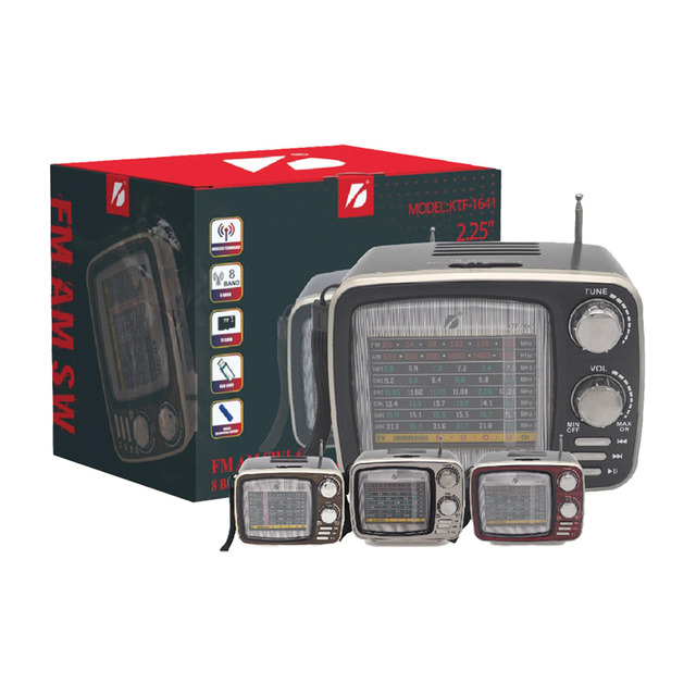 Sound Equipment Classic TV Style Retro BT Speaker World Receiver Built-In Battery Multiband Rechargeable Vintage Radio