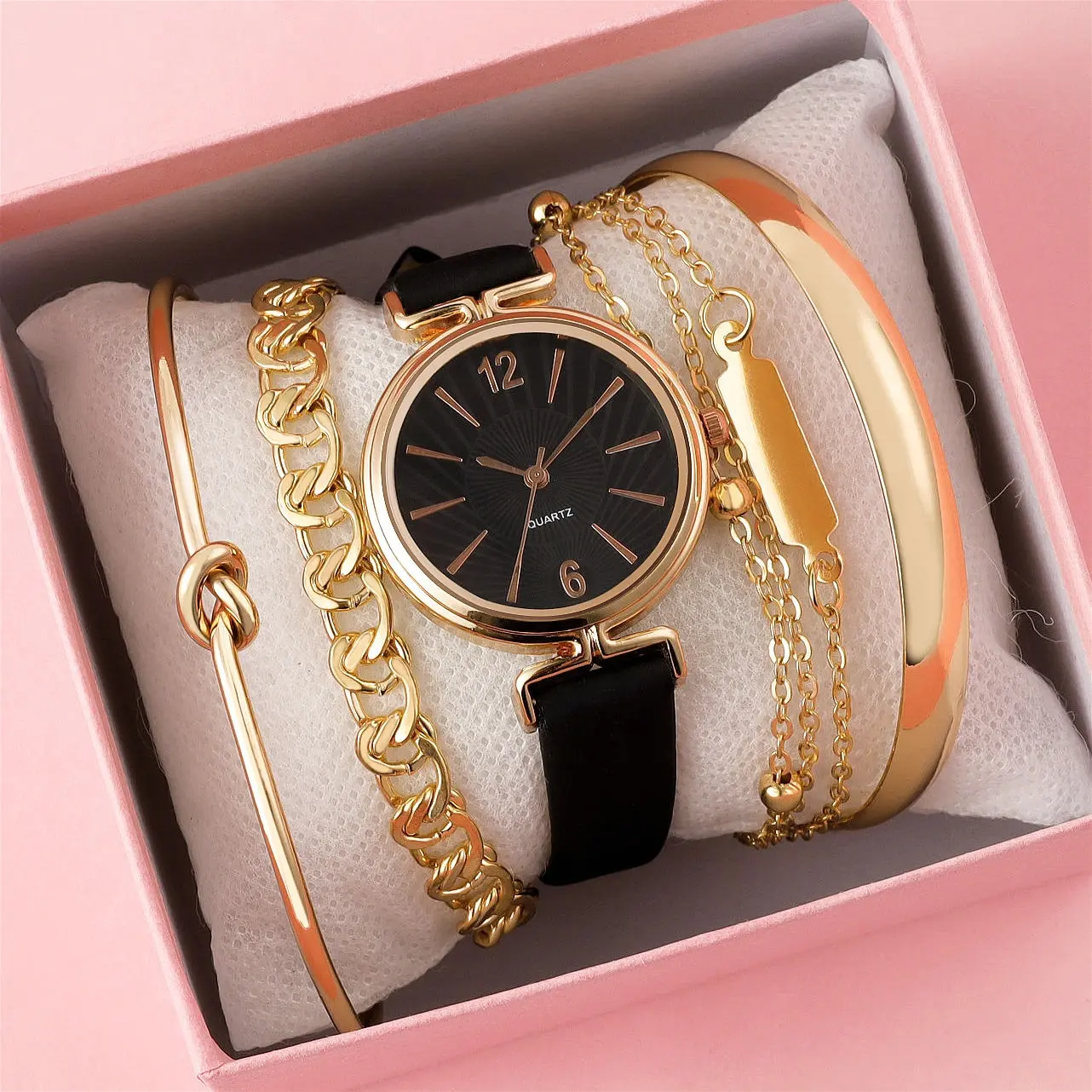 Luxury Starry Sky Women Gold Watches Leather Strap Stylish Female Casual Quartz Wristwatch Unique Girls Gift