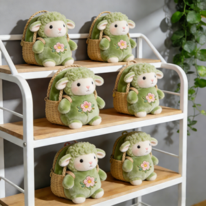 Peluche a forma di zampa di <span class=keywords><strong>agnello</strong></span> verde, prezzo di fabbrica, con cesto in tessuto, per forniture all'ingrosso per attività di intrattenimento - Product Image 1