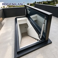 Fenêtres de toit automatiques électriques Rogenilan à vitrage Low-E, fenêtres de toit d'évacuation en aluminium à double vitrage pour maisons