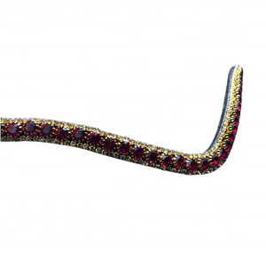 Impresionante diadema de cristal y perlas para caballo, hecha con cuero genuino de fabricantes de diademas para caballos, productos ecuestres de primera calidad. - Product Image 2