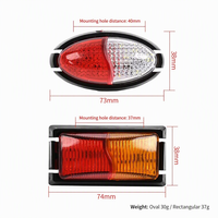 Nouvelles feux de position latéraux LED 12V-24V - Bicolores Rouge Ambre, Indicateurs de position ovales, Feux latéraux elliptiques et rectangulaires pour camions