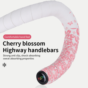 Poignées de vélo de route en polyuréthane EVA antichoc souples, bande de poignée de cyclisme, bande de ceinture avec bouchons d'extrémité de barre - Product Image 2