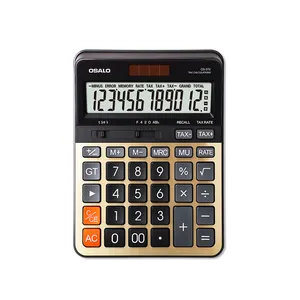 High-End Plastic Rekenmachine Groot Display Dual Power Calculator Kantoor 12-cijferige Lcd-Display Desktop Zakelijke Belastingcalculator