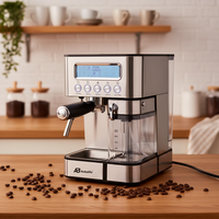 Cafetera Espresso Anbolife de 2650W y 20 Bares con Tanque de Leche |   Termobloque de Doble Caldera |   Cafetera de Acero Inoxidable de un Solo Toque