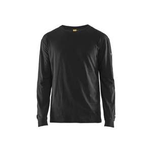 BLAKLADER - 348317379900S <b>Flame</b> resistant long-sleeve t-<b>shirt</b> Black - EAN 7330509726662 <b>FLAME</b> RESISTANT WORKWEAR - Product Image 1