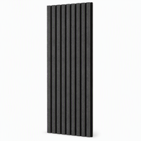 Panneau mural acoustique en fibre de polyester à grille en bois MDF, absorption acoustique, panneau décoratif à lattes pour hôtel, restaurant, salle de conférence