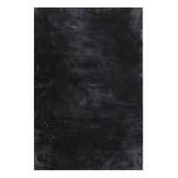 Tapis shaggy moelleux anthracite Mars 25 mm, lavable, doux, antidérapant, moderne, pour salon, avec coussin en mousse PET