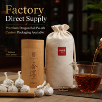Thé Pu'er Dragon Ball Premium issu d'arbres anciens, emballage en bambou naturel, saveur délicate et onctueuse