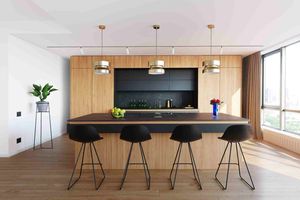 Gabinetes de Cocina de Madera Balom Listos para Armar, Gabinete de Cocina con Puerta Verde Estilo Shake, Gabinetes Personalizados de PVC con Luces LED - Product Image 5