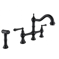 Robinet de salle de bain monocommande à montage sur plancher en laiton antique, design classique traditionnel, eau chaude/froide, avec valve à capteur céramique