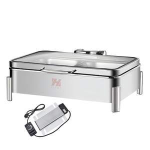 Liyunda Tùy Chỉnh Kết Cấu Và Màu Sắc Hình Chữ Nhật Vòng chafing Món Ăn Tự Chọn Trạm Thực Phẩm Ấm Hơn Bếp Với Có Thể nhìn thấy Cửa Sổ Kính - Product Image 4