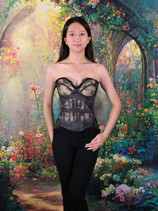 Encantador Top Corsé Estructurado con Cuello Halter en V, Encaje Floral y Varillas, Ideal para Sesiones de Estudio y Atuendos de Noche - Product Image 6