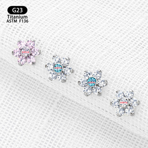 <b>Titanium</b> Flower <b>Stud</b> Earrings F136 Implant Grade For Everyday Wear - Product Image 2
