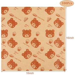 Papier d'emballage pour sandwichs, pizzas, snacks, biscuits, gâteaux, en pâte de bois vierge, enduit anti-graisse, couleur personnalisée, double face - Product Image 2