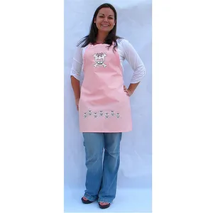 stylish trendy apron has adjustable neck, reinforced stress points with extra long finished ties