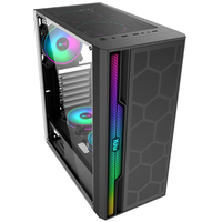 SAMA ARGB-funda de pc a rayas de vidrio templado, funda de ordenador para videojuegos OEM, LOGO ARGB personalizado