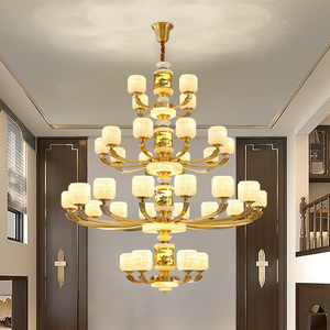 Chinese Style Jade Chandelier Multi Head <b>Led</b> <b>Light</b> For Home Living Room Ceiling Lamp - Product Image 2