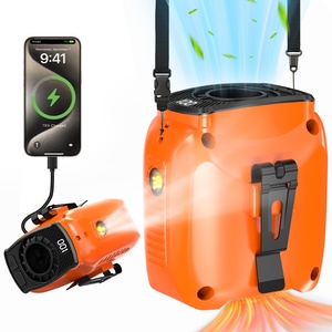 Ventilador de Cintura Portátil con Batería de Iones de Litio de 10000 mAh y Luz LED SOS, Cinco Velocidades de Viento para Uso en Exteriores - Product Image 1
