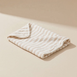Productos OEM para bebés, manta a rayas <span class=keywords><strong>de</strong></span> algodón orgánico, manta transpirable para recién nacidos, ropa <span class=keywords><strong>de</strong></span> cama para bebés y niñas - Product Image 2