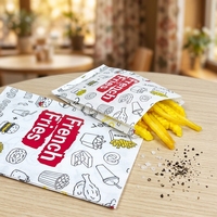 Sacs en papier personnalisés avec logo, résistants à la graisse et à l'huile, jetables, pour frites, poulet frit, biscuits, pop-corn