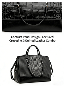 Sac fourre-tout en cuir à motif crocodile de luxe |   Sac à main pour <span class=keywords><strong>femme</strong></span>, résistant à l'eau, de créateur |   Sac à bandoulière grande capacité pour tous les jours - Product Image 2