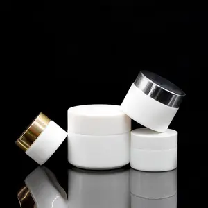Luxury cream porcelain jar cosmetic 20ml,30ml,50ml and 100ml round opal white ceramic cosmetic cream glass jars beauty jar