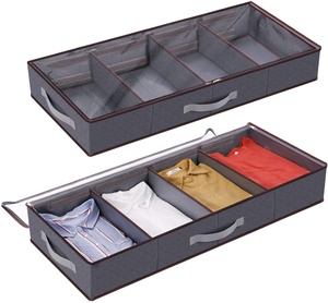 Caja de Almacenamiento de Ropa Plegable de Tela No Tejida, con Compartimentos, Capacidad de 24L, Apilable, Diseño Moderno para Edredones y Ropa Interior - Product Image 6