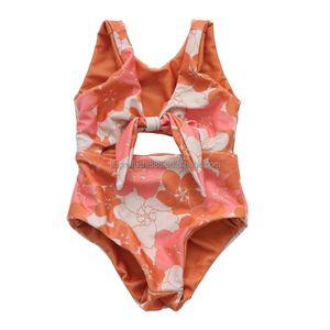 Costumi da bagno interi per bambine e neonate, stile boutique, con stampa floreale hawaiana, senza maniche, reversibili, eleganti <span class=keywords><strong>bikini</strong></span> per bambine. - Product Image 3