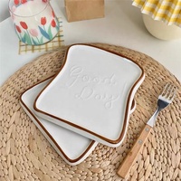 Assiette de luxe en céramique en forme de pain grillé, modèle 2026, idéale pour le beurre, les cupcakes et les fêtes d'anniversaire – Meilleure vente