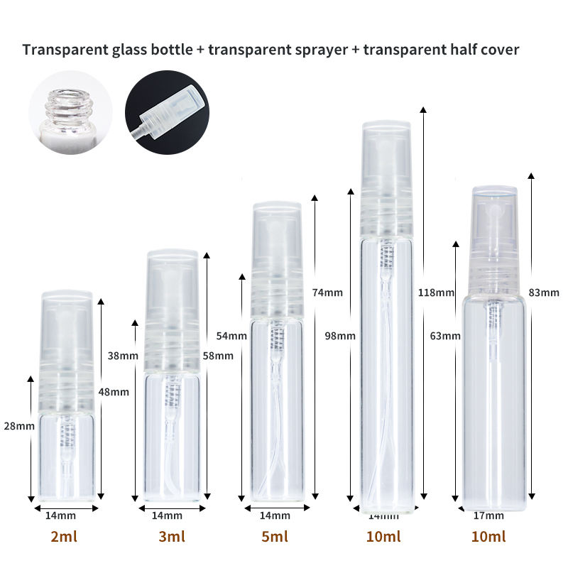 Flacon transparent + pulvérisateur transparent
