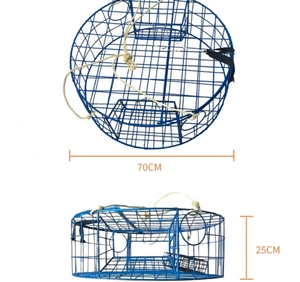Crab Lobster Trap Plastic Coated Metal Fishing Trap - Product Image 5