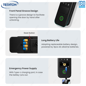 Không thấm nước tuya Wifi App thông minh khóa cửa sinh trắc học Khóa vân tay cửa xử lý kỹ thuật số Keyless khóa - Product Image 5