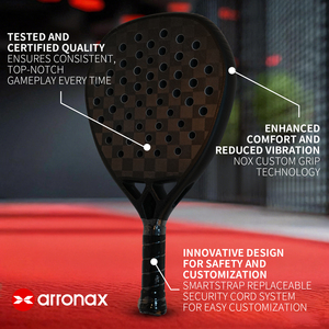 <span class=keywords><strong>Racchetta</strong></span> <span class=keywords><strong>da</strong></span> Padel <span class=keywords><strong>Professionale</strong></span> Arronax in Carbonio 18K con Nucleo in EVA Nero MLD Personalizzabile <span class=keywords><strong>Racchetta</strong></span> <span class=keywords><strong>da</strong></span> <span class=keywords><strong>Tennis</strong></span> Paddle ad Alta Potenza - Product Image 5