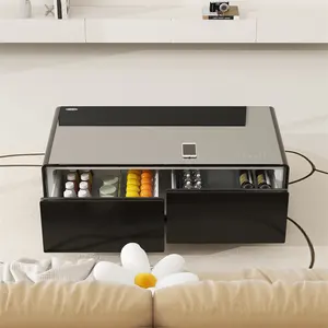 Moderne Hete Elektrische Dubbele Deur Koelkast Koelkast Oem Smart Touch Tafel Blue-Tooth Speakers Koffietafel Koelkast