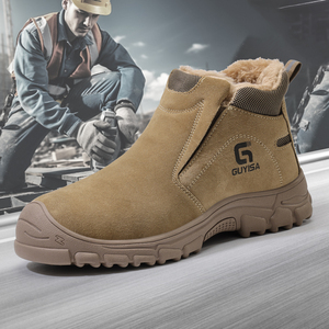 GUYISA Botte <span class=keywords><strong>de</strong></span> sécurité <span class=keywords><strong>de</strong></span> la série Welder Chaussures <span class=keywords><strong>de</strong></span> sécurité anti-écrasement et anti-crevaison en faux daim pour l'hiver - Product Image 6