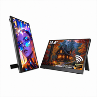 Moniteur portable 15,6 pouces, écran sans fil, IPS HDR 1080P 60Hz avec double haut-parleur et support pour PC, téléphone, console