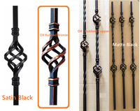 Balustrades et mains courantes à double panier en acier forgé ORB noir creux de 1/2 "pour application de pont