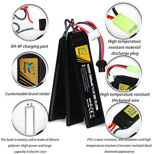 Paket Baterai Lithium-Ion Polimer 2000mAh 111V yang Dapat Diisi Ulang dengan Pistol Mainan Peluru Lunak Berlapis Logam Emas - Product Image 4