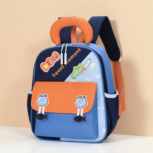 Mochila escolar para guardería, mochila <span class=keywords><strong>de</strong></span> colores contrastantes para niños y niñas, mochila ligera y versátil para niños, protección para la espalda - Product Image 3