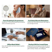Herramienta Gua Sha de Piedra Terahertz Natural en Forma de Pluma para Terapia Fría y Caliente, Masajeador Facial Antienvejecimiento y Drenaje Linfático